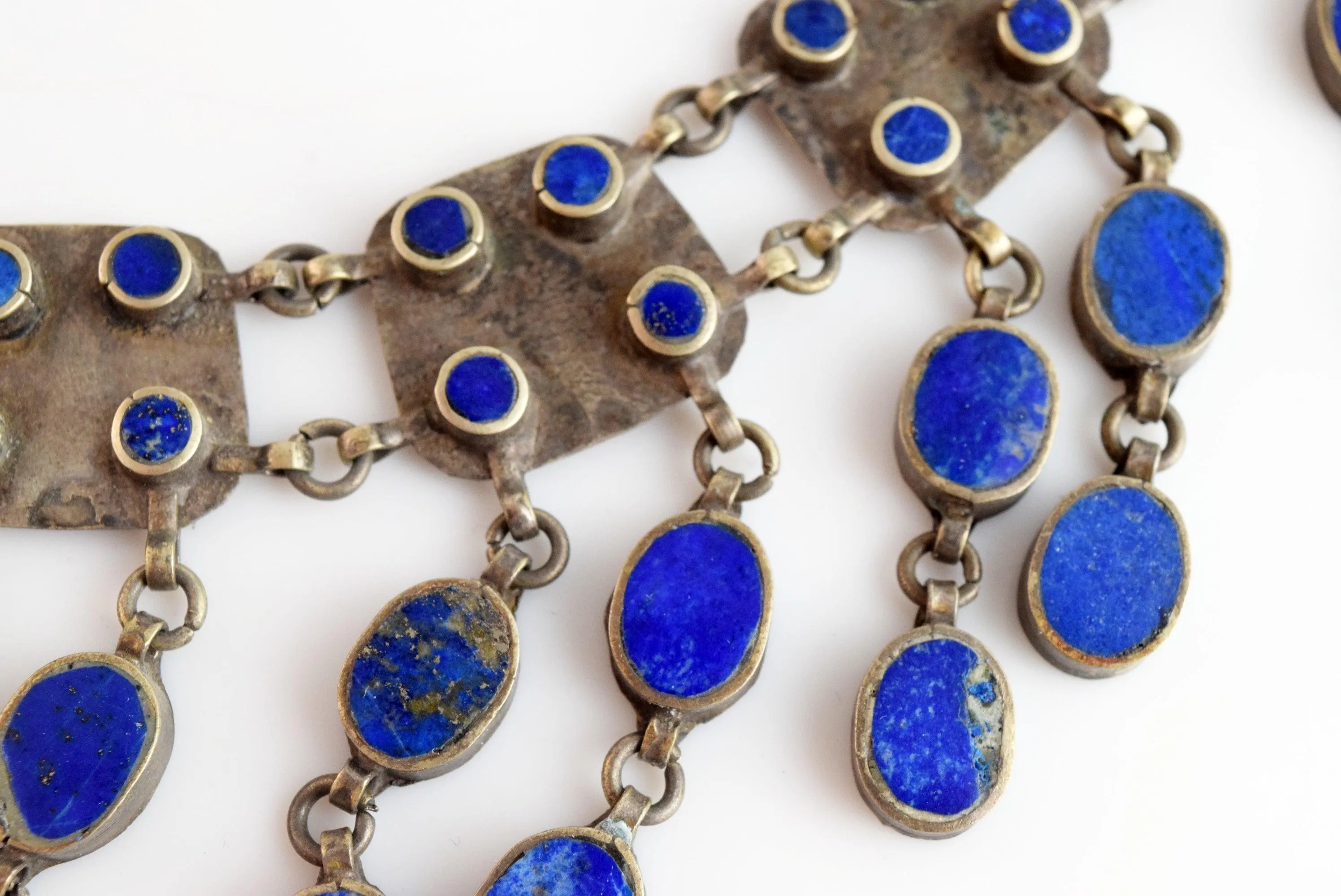 Vintage Statement Lapis Bib Necklace