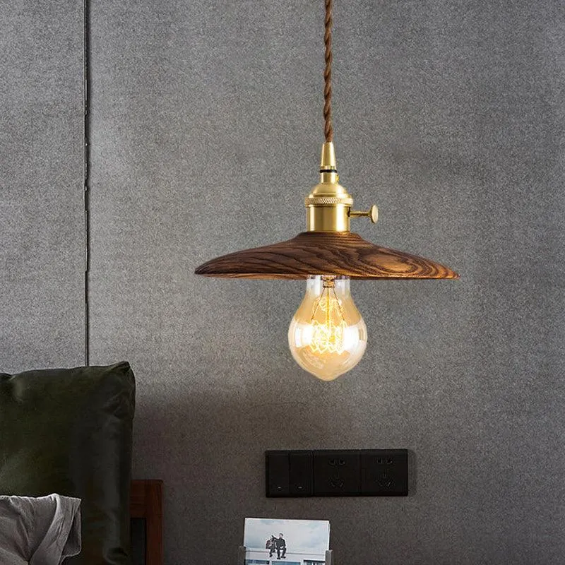 Walnut Conical Pendant Light