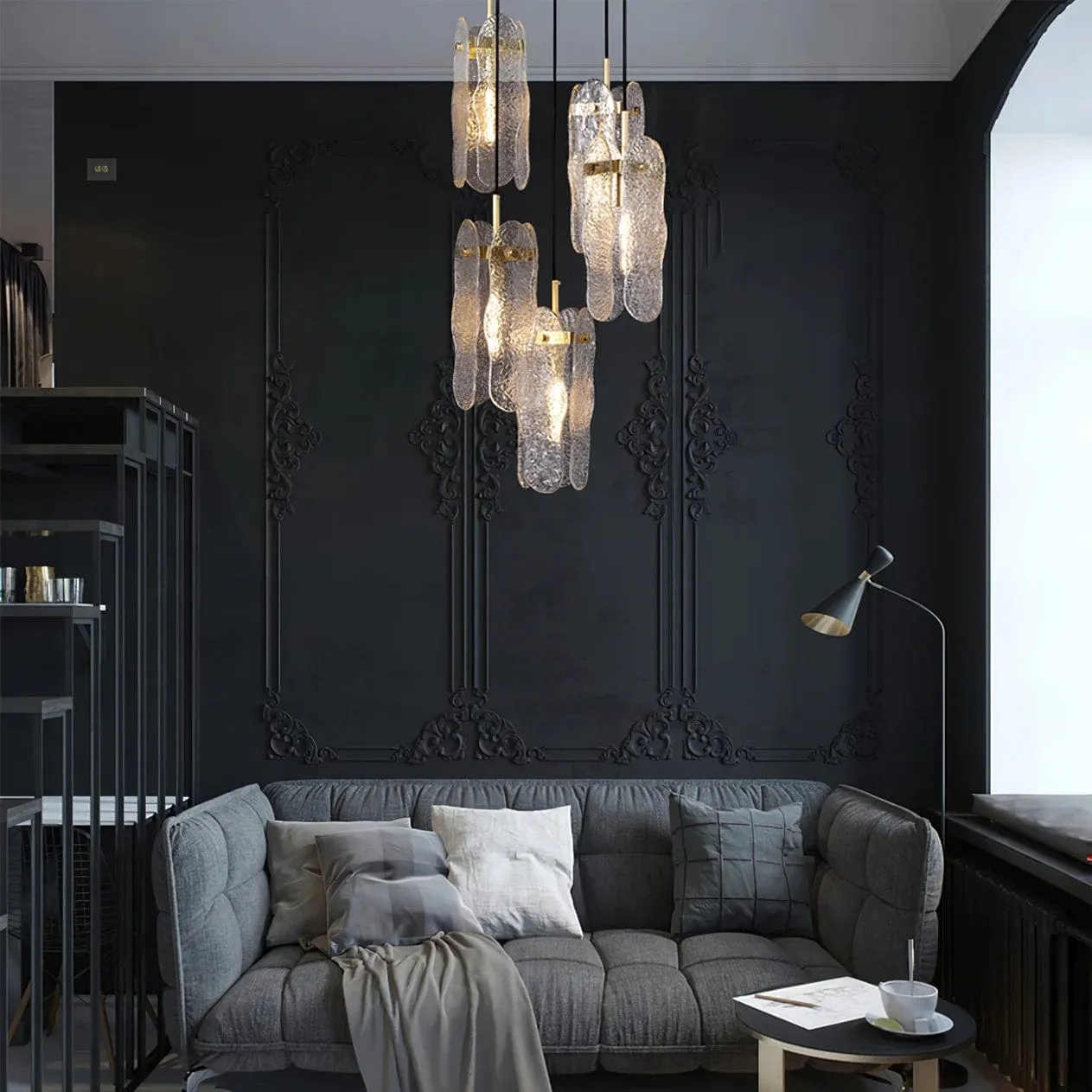 Water-patterned Glass Pendant Lamp