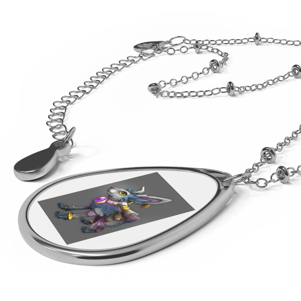 White Amara Oval Necklace