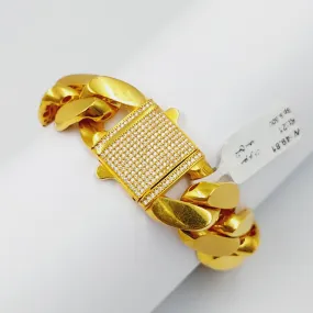 Zircon Studded Cuban Links Bracelet