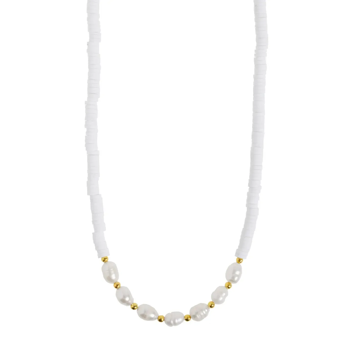 Zora - Pearl White Bead Necklace